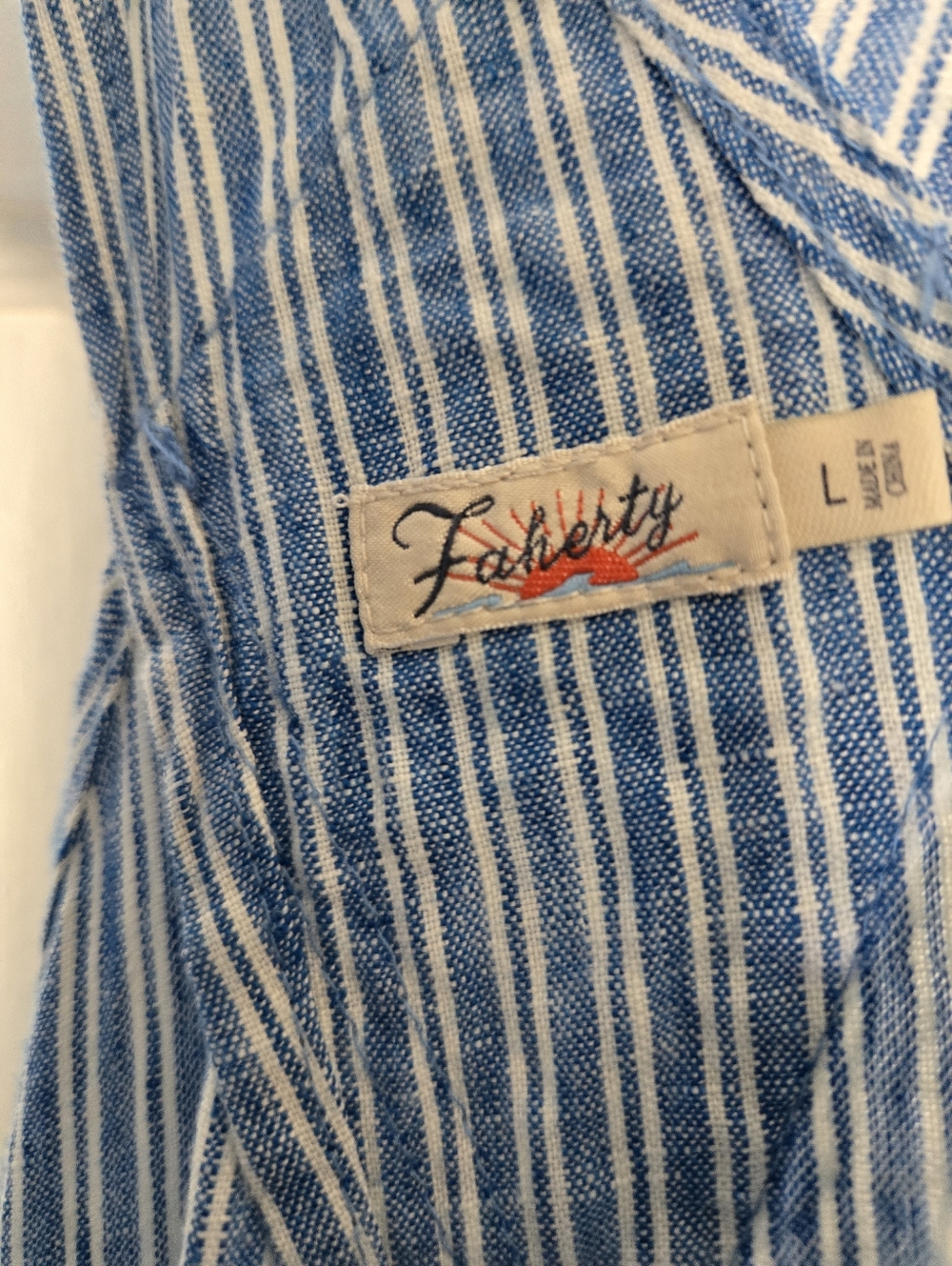 Faherty Mechanic Overall Railroad Stripe Size Large - Picture 2 of 7